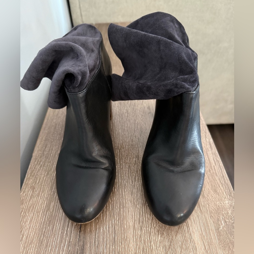 Vince Chase Black Leather And Suede Ankle Boots 8.5 - Picture 4 of 5